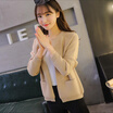 sustory Women&39s 2017 autumn&winter paragraph cardigan sweater female Korean short paragraph loose long-sleeved sweater jacket coat SRSU107 light coffee color L