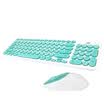 Fude ik6630 wireless mute keyboard&mouse set personality round chocolate keyboard feel comfortable games office home notebook desktop computer white green