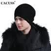 CACUSS Z0289 2017 new pure wool hat male knit hat wool cap fall winter fashion warm tide cap black one size