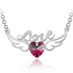 Austrian Crystal Rhinestones Heart Love Pendants Necklaces For Women Gift Jewelry 60CM Long Chain 3401