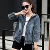 Markentsee 2017 new women fall students embroidery loose large size short hooded cowboy jacket women denim zx1782401 picture color XXXL