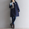 City plus CITYPLUS 2017 autumn&winter new women&39s clothing wild casual stitching lapel long sleeves dress CWQZ178562 dark blue L