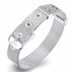 925 Sterling Silver Women Bracelets 10mm Wide Net Silver Clasp Chain Belt Buckle Strap Bangle Bridal Jewelries Unique Design Wrist