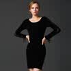 Marc Rebecca Corporal Knit Dress Temperament Slim Thin Sleeve Pants 75100E White M