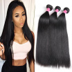 Fine Plus Malaysian Unprocessed Virgin Straight Hair 3 Bundles100 Virgin Human Hair Weave Natural Color Can be Dyed&Bleached