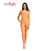 INTERIGHT autumn clothing pants new warm round neck underwear suit orange XL