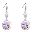 Austrian Crystal Rhinestones Dangle Earring White Gold Plated Moon Star Long Drop Earrings For Women Fashion Jewelry 26496