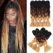 Synthetic Jumbo Braid Hair Extension 5PcsLot 24" Three Tone OmbreBlack-Dark Brown-Light Brown