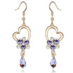 Austrian Crystal Water Drop Earrings Fashion Jewelry Heart Hanging Earring For Women 6807