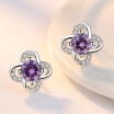 Flower Stud Earrings For Women Fashion Jewelry Birthday Party Gift Classic Cubic Zirconia Accessories K132