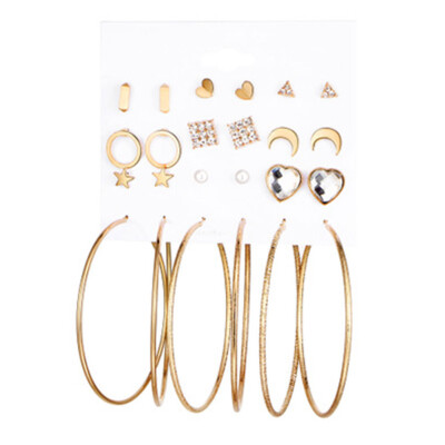 Women Jewelry Star Moon Love Big Circle Wedding Earring Fashion Personalized Earrings Sets
Women Jewelry Star Moon Love Big Circle Wedding Earring Fashion Personalized Earrings Sets