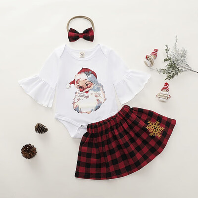 Autumn Baby Christmas Clothing Sets Newborn Girl Santa Claus Print Romper Plaid Skirt Headband Costume
Autumn Baby Christmas Clothing Sets Newborn Girl Santa Claus Print Romper Plaid Skirt Headband Costume
