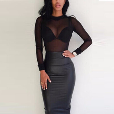 Sexy Women T Shirt See Through Transparent Mesh Tops Long Sleeve Sheer Slim Ladies Turtleneck T-Shirt
Sexy Women T Shirt See Through Transparent Mesh Tops Long Sleeve Sheer Slim Ladies Turtleneck T-Shirt