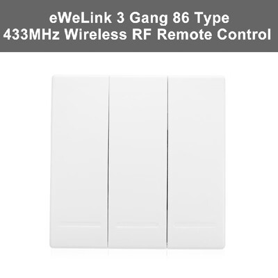 eWeLink Push Button Wall Light Switch Remote Controller 3 Gang 86 Type ONOff Switch Panel 433MHz Wireless RF Remote Control Trans
eWeLink Push Button Wall Light Switch Remote Controller 3 Gang 86 Type ONOff Switch Panel 433MHz Wireless RF Remote Control Trans
