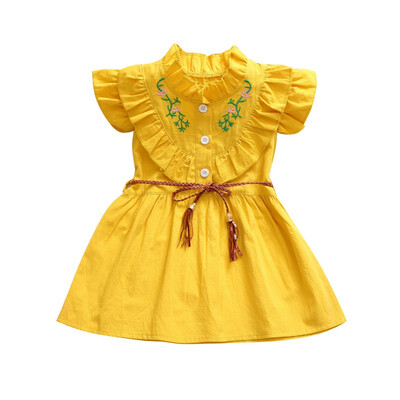 Summer Girls Dress Doll Collar Cotton Embroidered Print Princess Dress Cute Sweet Short-sleeved Kids Dress With Belt
Summer Girls Dress Doll Collar Cotton Embroidered Print Princess Dress Cute Sweet Short-sleeved Kids Dress With Belt
