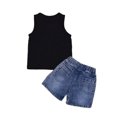 Summer Baby Boys Sleevless Letter Print Vest TopsDenim Shorts Suits Casual Outfits Sets
Summer Baby Boys Sleevless Letter Print Vest TopsDenim Shorts Suits Casual Outfits Sets