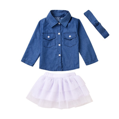 Toddler Kids Baby Girl Clothes Set Denim Tops Shirt Tutu Skirts Ruffles Party 3pcs Outfits Clothing Set
Toddler Kids Baby Girl Clothes Set Denim Tops Shirt Tutu Skirts Ruffles Party 3pcs Outfits Clothing Set