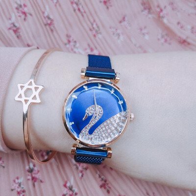 Lazy watch magnet woven mesh with swan watch ladies watch fashion trend polygon mirror female table Pink
Lazy watch magnet woven mesh with swan watch ladies watch fashion trend polygon mirror female table Pink