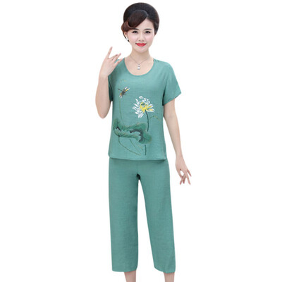 Women Printed Cotton Linen Loose Point Short-Sleeved Shirt Wide Leg Casual Two-Piece
Women Printed Cotton Linen Loose Point Short-Sleeved Shirt Wide Leg Casual Two-Piece