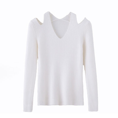 New Slim Solid Color Off The Shoulder Sweater Korean Style Sexy V-neck Long Sleeve Women Knit Pullover For Autumn
New Slim Solid Color Off The Shoulder Sweater Korean Style Sexy V-neck Long Sleeve Women Knit Pullover For Autumn
