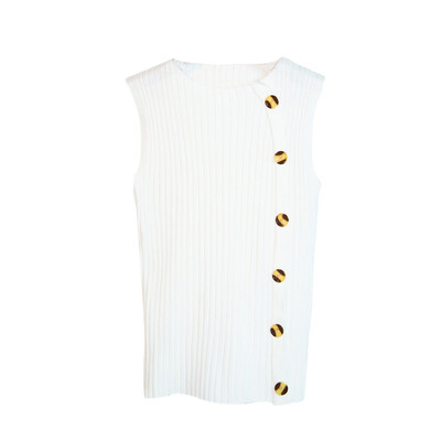 Button Side Knitted Streetwear Vest Tank Top Summer O-Neck Pullover Slim Fit Plain Women Sleeveless Casual Crop Top New
Button Side Knitted Streetwear Vest Tank Top Summer O-Neck Pullover Slim Fit Plain Women Sleeveless Casual Crop Top New