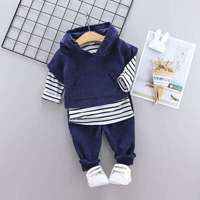Newborn Baby Boys Print T-Shirt Sleeveless Hooded Sweatshirt Pants Striped Long Sleeve Infant kids Fall clothes 0-4Y Beige Blue
Newborn Baby Boys Print T-Shirt Sleeveless Hooded Sweatshirt Pants Striped Long Sleeve Infant kids Fall clothes 0-4Y Beige Blue