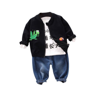 Spring Autumn Casual Baby Cartoon Printing Long Sleeve Top And Outerwear And Trousers Kids Three-piece Outfit Set
Spring Autumn Casual Baby Cartoon Printing Long Sleeve Top And Outerwear And Trousers Kids Three-piece Outfit Set