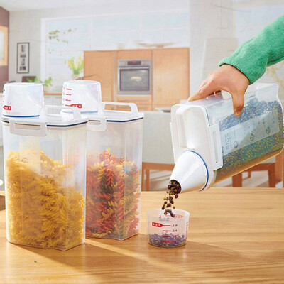 Multifunction Clear Plastic Dried Food Storage Bins Grain Rice Beans Container Cereal Dispenser Holder with Graduated Cap
Multifunction Clear Plastic Dried Food Storage Bins Grain Rice Beans Container Cereal Dispenser Holder with Graduated Cap