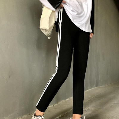Women Black Tracksuits Pants High Elastic Skinny Pencil Pants Side Striped Trousers Casual High Waist Female Pants Crips
Women Black Tracksuits Pants High Elastic Skinny Pencil Pants Side Striped Trousers Casual High Waist Female Pants Crips