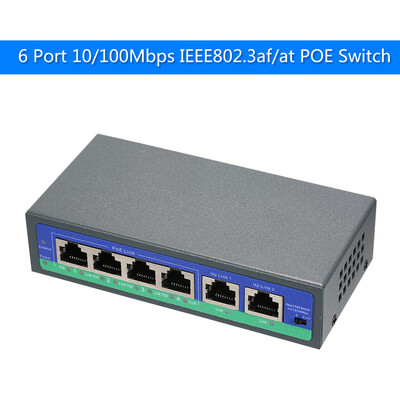 6 Port 10100Mbps 4 POE Port&2 Up Link Power Over Ethernet Switch Adapter Complies with IEEE 8023afat Standards Support 250m Lon
6 Port 10100Mbps 4 POE Port&2 Up Link Power Over Ethernet Switch Adapter Complies with IEEE 8023afat Standards Support 250m Lon