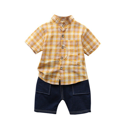 Summer Baby Boys Short Sleeve Plaid Print Tops Blouse T-shirtShorts Children Casual Outfits Sets
Summer Baby Boys Short Sleeve Plaid Print Tops Blouse T-shirtShorts Children Casual Outfits Sets