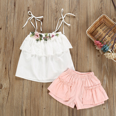 Summer Cute Baby Girls Off-shoulder Sleeveless Strap Flower T-shirt TopsDenim Shorts Suits Costume Set 2-5Y Toddler Girl Clothe
Summer Cute Baby Girls Off-shoulder Sleeveless Strap Flower T-shirt TopsDenim Shorts Suits Costume Set 2-5Y Toddler Girl Clothe