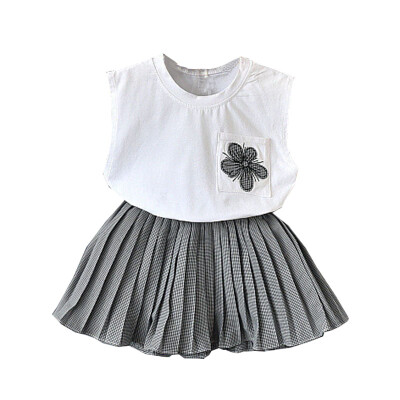 Children Clothing Girls Clothes Set Casual Summer Sleeveless T-shirt VestPlaid Skirts Suits 2Pcs Costume Set
Children Clothing Girls Clothes Set Casual Summer Sleeveless T-shirt VestPlaid Skirts Suits 2Pcs Costume Set