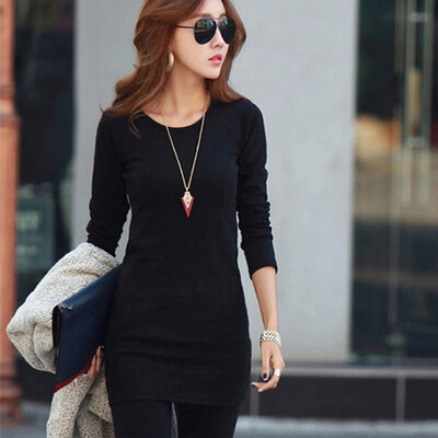New Women Winter Plus Velvet T-Shirt Solid Color Round Collar Slim Top Long Sleeved Casual Bottoming Long Tops for Female
New Women Winter Plus Velvet T-Shirt Solid Color Round Collar Slim Top Long Sleeved Casual Bottoming Long Tops for Female
