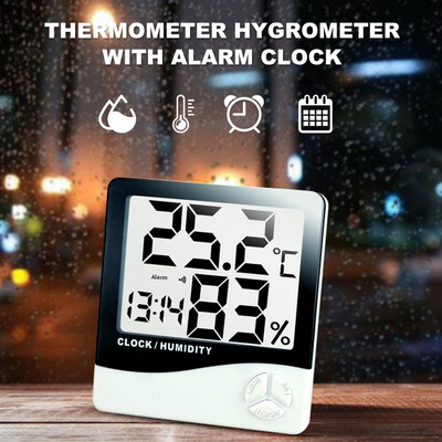 Indoor LCD Digital Thermometer Hygrometer Room Temperature Humidity Gauge Meter with Alarm Clock
Indoor LCD Digital Thermometer Hygrometer Room Temperature Humidity Gauge Meter with Alarm Clock