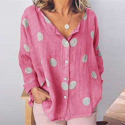 Fashion Polka Dot Printed Blouse Women Casual Shirt Long Sleeve V Neck Buttons Loose Women Blouses Tops Basic Blusas 2019 New
Fashion Polka Dot Printed Blouse Women Casual Shirt Long Sleeve V Neck Buttons Loose Women Blouses Tops Basic Blusas 2019 New