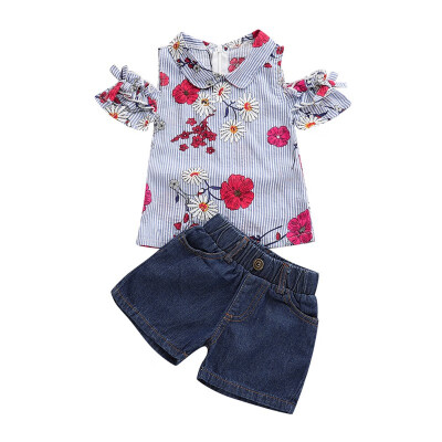 Summer Print Shirt Baby Girls Clothes Set Fashion Denim Shorts Set For Girls Clothes 2PCS Print T-shirt Children Clothing Set
Summer Print Shirt Baby Girls Clothes Set Fashion Denim Shorts Set For Girls Clothes 2PCS Print T-shirt Children Clothing Set
