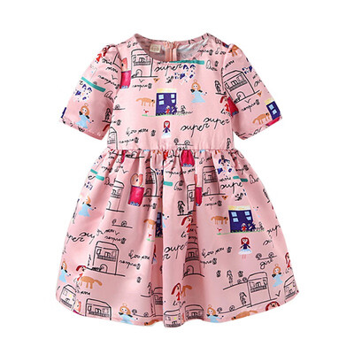 Summer Casual Baby Girls Cartoon Pattern Short Sleeve Dress Cotton Kids Toddler Sundress
Summer Casual Baby Girls Cartoon Pattern Short Sleeve Dress Cotton Kids Toddler Sundress
