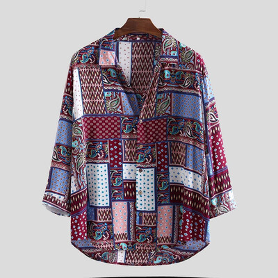 Toponeto Mens Vintage Ethnic Style Printing Loose Long Sleeve Stand Collar Casual Shirt
Toponeto Mens Vintage Ethnic Style Printing Loose Long Sleeve Stand Collar Casual Shirt
