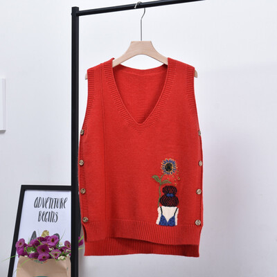 Autumn Winter New Embroidered Flower Pattern Vest Fashion Sweet V-neck Sleeveless Women Knit Tank Top
Autumn Winter New Embroidered Flower Pattern Vest Fashion Sweet V-neck Sleeveless Women Knit Tank Top