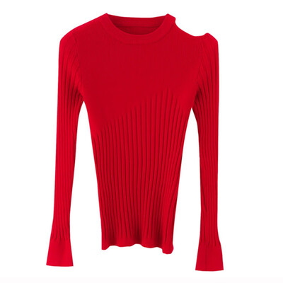 Women Slim Bottom Knit Off-the-shoulders Sweater Autumn Winter Solid Color Slim Long-Sleeved Round Collar Sweater
Women Slim Bottom Knit Off-the-shoulders Sweater Autumn Winter Solid Color Slim Long-Sleeved Round Collar Sweater