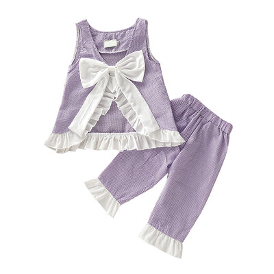 Summer Baby Girls Set Casual Sleeveless Plaid Print Backless T-shirt TopsPants Suits Costume Set
Summer Baby Girls Set Casual Sleeveless Plaid Print Backless T-shirt TopsPants Suits Costume Set