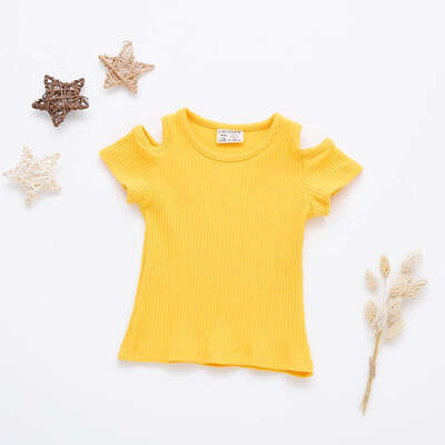 New Summer Baby Girls Candy Color Off-shoulder Short Sleeved Kids T-shirt Cotton Clothes Tops
New Summer Baby Girls Candy Color Off-shoulder Short Sleeved Kids T-shirt Cotton Clothes Tops