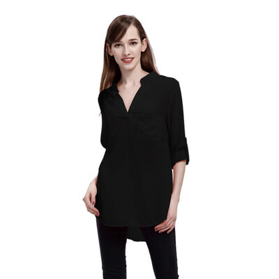 Womens Shirt New Summer Chiffon Blouse Women Shirts Long Sleeve Pocket Tops Casual Loose Blouses Dip Hem Plus Size For Ladies
Womens Shirt New Summer Chiffon Blouse Women Shirts Long Sleeve Pocket Tops Casual Loose Blouses Dip Hem Plus Size For Ladies