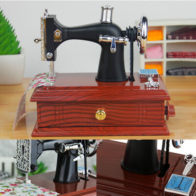 Sewing Machine Music Box Mini Vintage Creative Retro Sewing Clockwork Music Box Gift
Sewing Machine Music Box Mini Vintage Creative Retro Sewing Clockwork Music Box Gift
