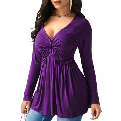Women Autumn Plus Size Sexy Deep V Neck Long Sleeve Ruffle Solid T Shirt Loose Casual Tops
Women Autumn Plus Size Sexy Deep V Neck Long Sleeve Ruffle Solid T Shirt Loose Casual Tops