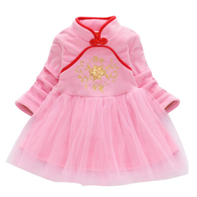 6 Colors Autumn Kids Dresses For Girls Chinese Traditional Dress 1Y-7Y Mesh Stitching Embroidery Swan Collar Princess Dress Prom
6 Colors Autumn Kids Dresses For Girls Chinese Traditional Dress 1Y-7Y Mesh Stitching Embroidery Swan Collar Princess Dress Prom