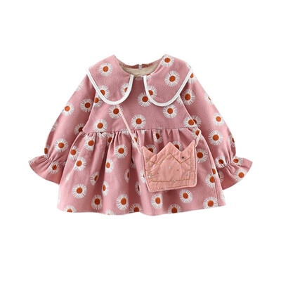 Girls Dress With Bag Autumn Casual Baby Girls Floral Pattern Long Sleeve Dress With Crown Bag Kids Toddler Pageant Sundress
Girls Dress With Bag Autumn Casual Baby Girls Floral Pattern Long Sleeve Dress With Crown Bag Kids Toddler Pageant Sundress