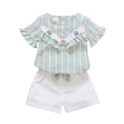Baby Girls Clothes Set 2PCs Short Sleeve Striped TopsShorts Cute Kids Clothes Children Clothing Set 1-4T
Baby Girls Clothes Set 2PCs Short Sleeve Striped TopsShorts Cute Kids Clothes Children Clothing Set 1-4T
