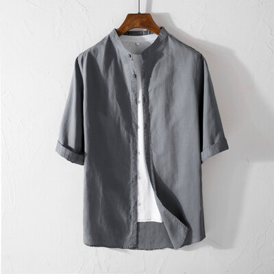 Toponeto Mens Causal Shirt Half Sleeve Top Button Cotton Linen Solid Color Loose Blouse
Toponeto Mens Causal Shirt Half Sleeve Top Button Cotton Linen Solid Color Loose Blouse